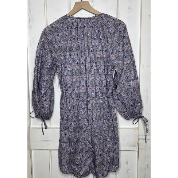 J Crew Liberty of London Fabric Tie-Sleeve Button Front Cotton Shirt Dress XS - Picture 3 of 8